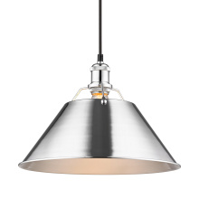 Golden 3306-L CH-CH - Yep by Golden Lighting Orwell 1-light 14in Pendant in Chrome